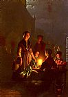 Petrus Van Schendel The Evening Market painting